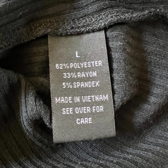 I. N. Studio 3/4 Sleeve Black Ribbed Top Size Large - Picture 7 of 7